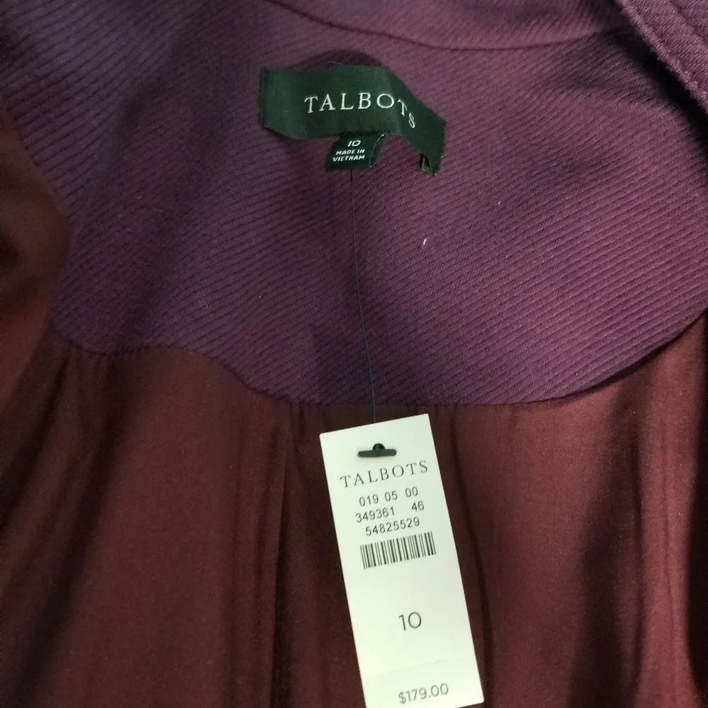 Talbots Knit Band Jacket Eggplant - Picture 11 of 16